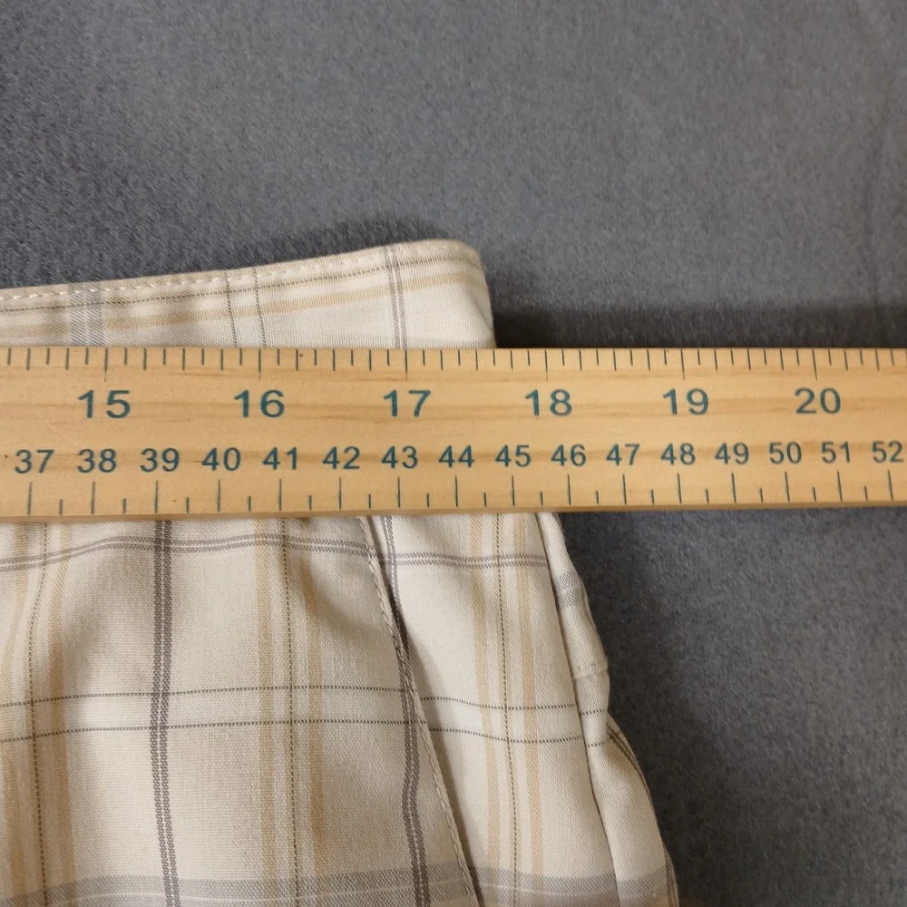 Adidas Golf Shorts Mens 34 Tan Plaid Performance Stretch Flat‎ Front